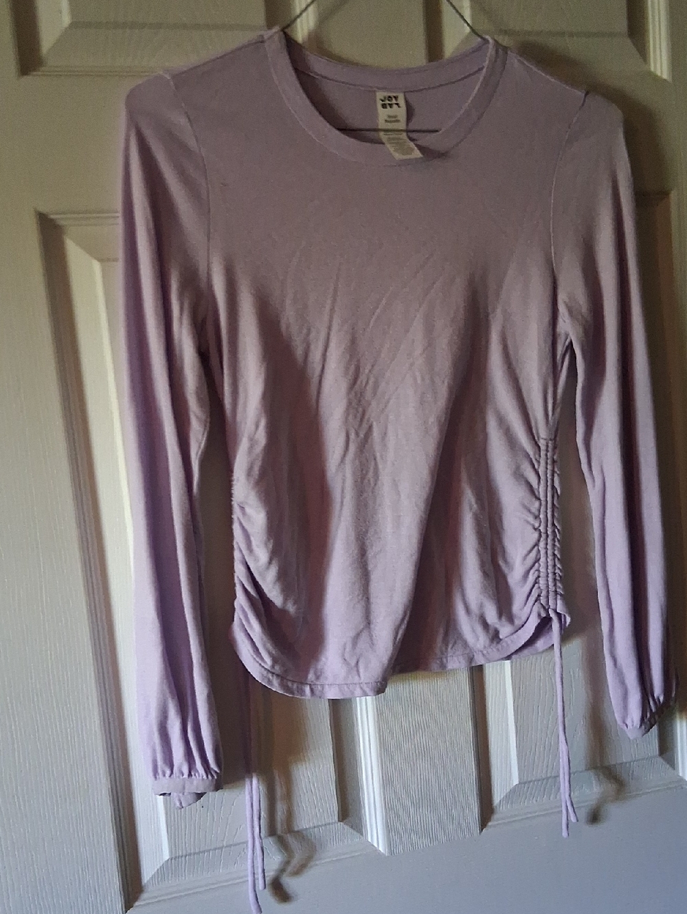 JoyLab Light Lilac Long-Sleeve Side Ruched Top